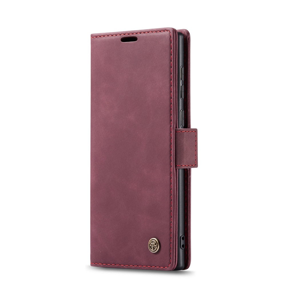 CASEME 013 Series For Samsung Galaxy S25 Ultra Case Card Holder Stand Leather Phone Cover