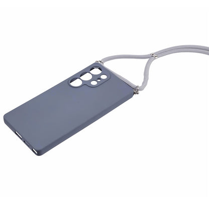 For Samsung Galaxy S25 Ultra Crossbody Case Flexible TPU Fiber Lining Anti-Shock Phone Cover