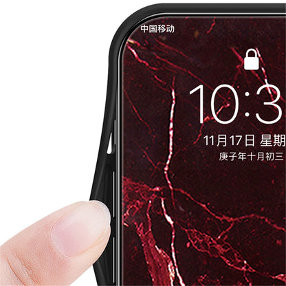 For Samsung Galaxy S25 Ultra Case Marble Pattern Tempered Glass + PC + TPU Protective Phone Cover