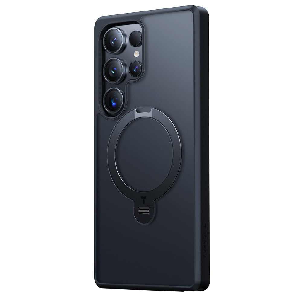 TORRAS Ostand Q3 Spin Series For Samsung Galaxy S25 Ultra Case Magnetic Rotating Kickstand PC+TPU Phone Cover