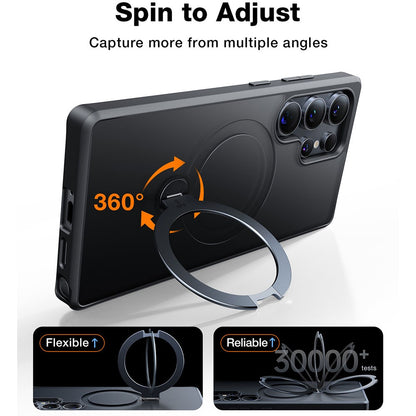 TORRAS Ostand Q3 Spin Series For Samsung Galaxy S25 Ultra Case Magnetic Rotating Kickstand PC+TPU Phone Cover