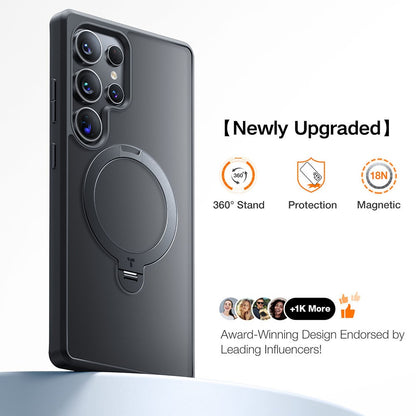 TORRAS Ostand Q3 Spin Series For Samsung Galaxy S25 Ultra Case Magnetic Rotating Kickstand PC+TPU Phone Cover