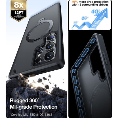 TORRAS Ostand Q3 Spin Series For Samsung Galaxy S25 Ultra Case Magnetic Rotating Kickstand PC+TPU Phone Cover