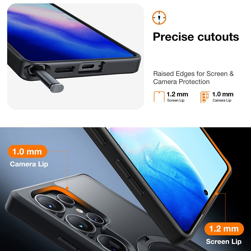 TORRAS Ostand Q3 Spin Series For Samsung Galaxy S25 Ultra Case Magnetic Rotating Kickstand PC+TPU Phone Cover