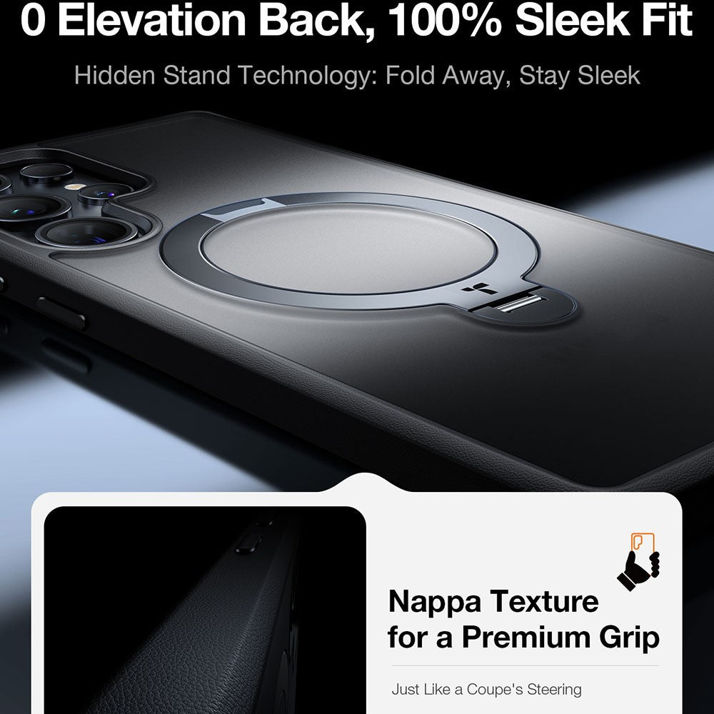 TORRAS Ostand Q3 Spin Series For Samsung Galaxy S25 Ultra Case Magnetic Rotating Kickstand PC+TPU Phone Cover