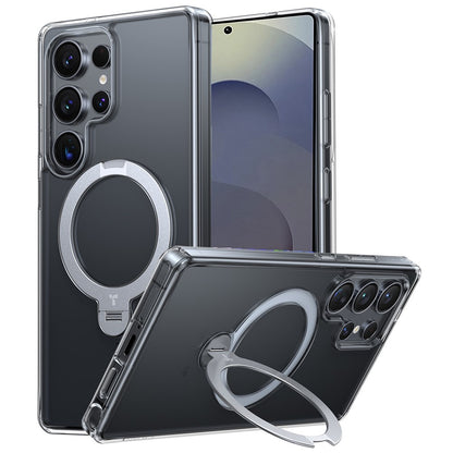 TORRAS Ostand Q3 Spin Series For Samsung Galaxy S25 Ultra Case Magnetic Rotating Kickstand PC+TPU Phone Cover