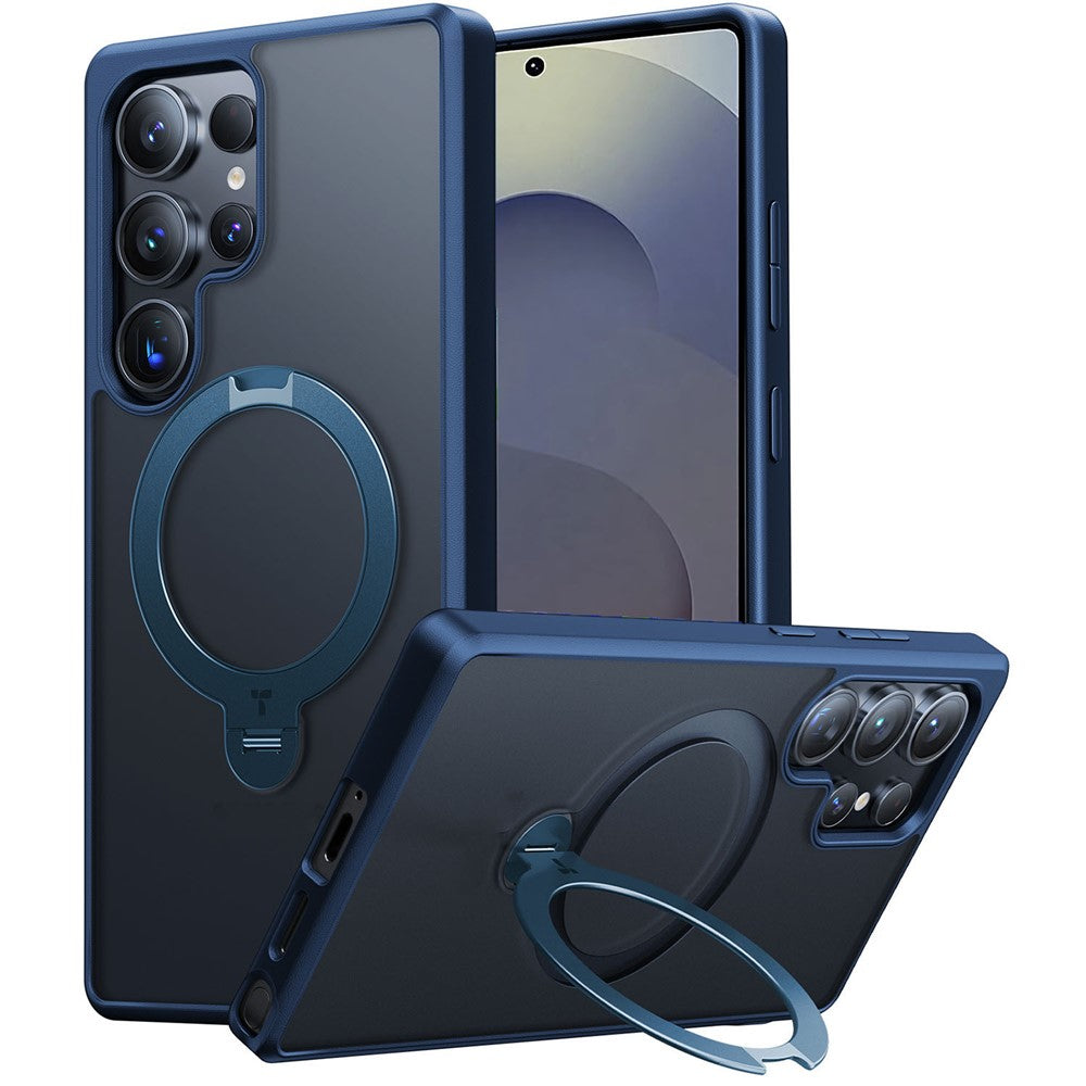 TORRAS Ostand Q3 Spin Series For Samsung Galaxy S25 Ultra Case Magnetic Rotating Kickstand PC+TPU Phone Cover