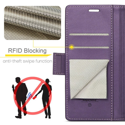 CASEME 023 For Samsung Galaxy S25 Ultra Leather Case RFID Blocking 3 Card Slot Mobile Cover