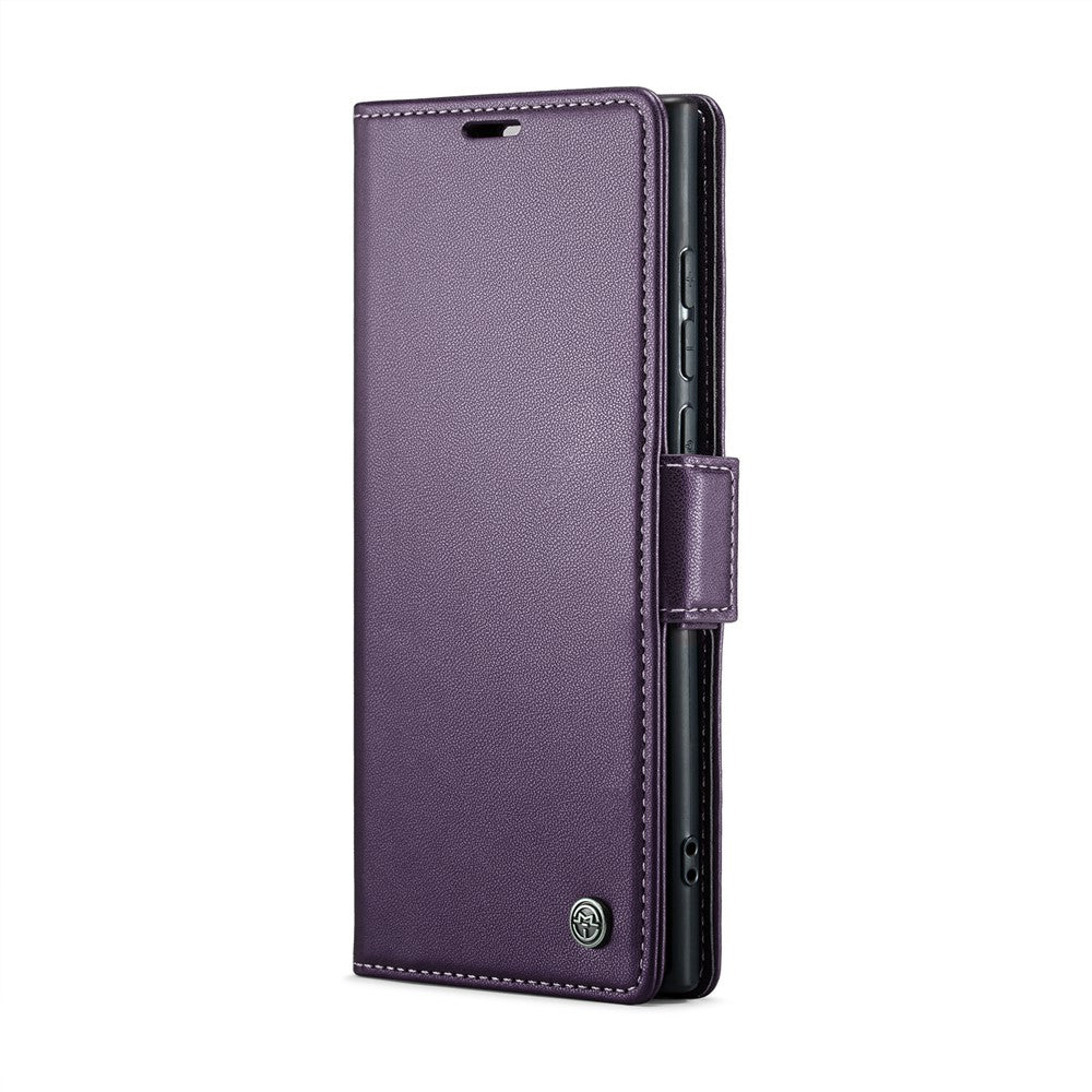CASEME 023 For Samsung Galaxy S25 Ultra Leather Case RFID Blocking 3 Card Slot Mobile Cover