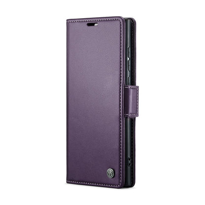 CASEME 023 For Samsung Galaxy S25 Ultra Leather Case RFID Blocking 3 Card Slot Mobile Cover