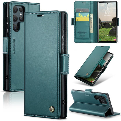 CASEME 023 For Samsung Galaxy S25 Ultra Leather Case RFID Blocking 3 Card Slot Mobile Cover