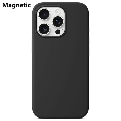 For iPhone 16 Pro Max Compatible with MagSafe Liquid Silicone Phone Back Cover (No Logo)