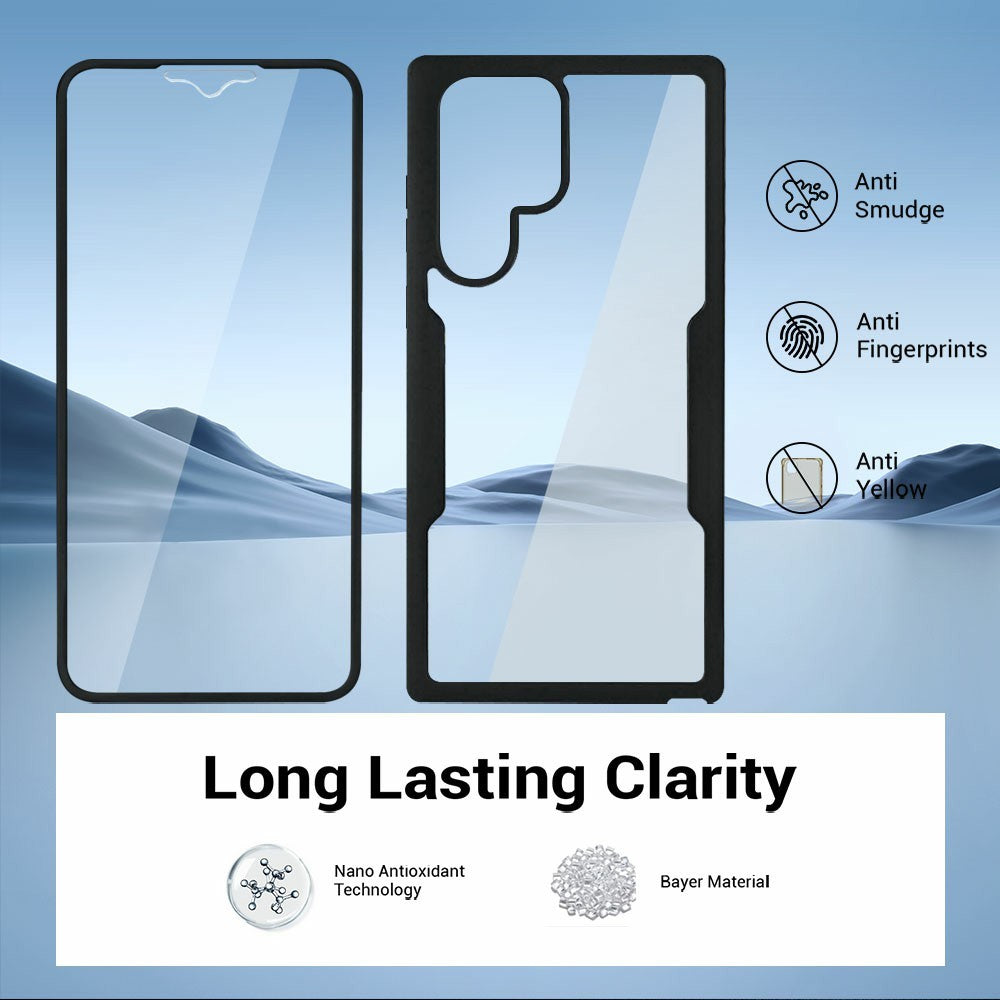 For Samsung Galaxy S25 Ultra Case Acrylic+TPU Clear Phone Cover with PET Screen Film