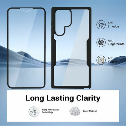 For Samsung Galaxy S25 Ultra Case Acrylic+TPU Clear Phone Cover with PET Screen Film