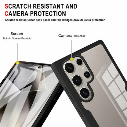 For Samsung Galaxy S25 Ultra Case Acrylic+TPU Clear Phone Cover with PET Screen Film