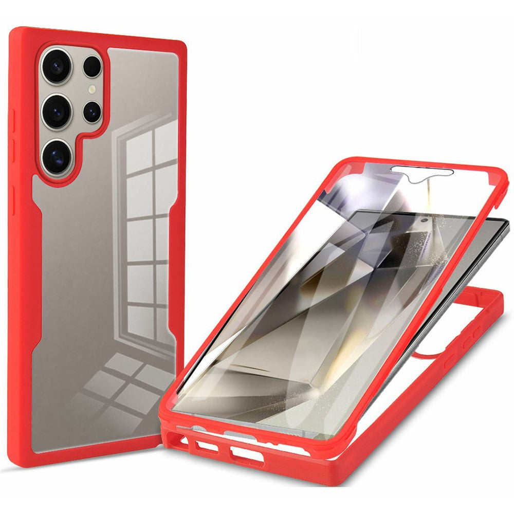 For Samsung Galaxy S25 Ultra Case Acrylic+TPU Clear Phone Cover with PET Screen Film