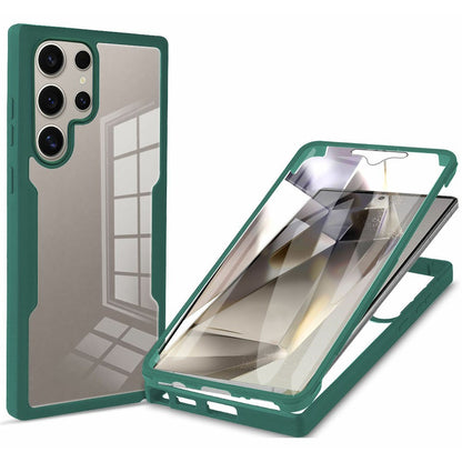 For Samsung Galaxy S25 Ultra Case Acrylic+TPU Clear Phone Cover with PET Screen Film
