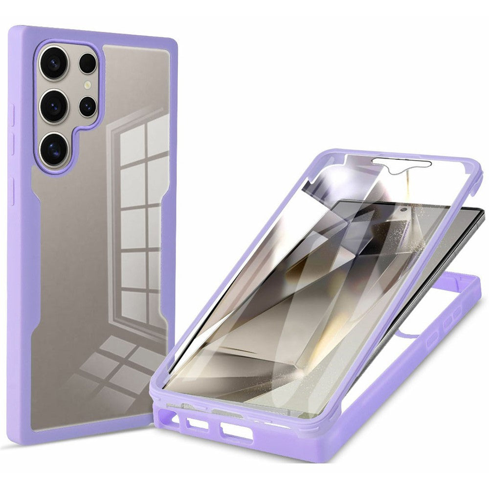 For Samsung Galaxy S25 Ultra Case Acrylic+TPU Clear Phone Cover with PET Screen Film