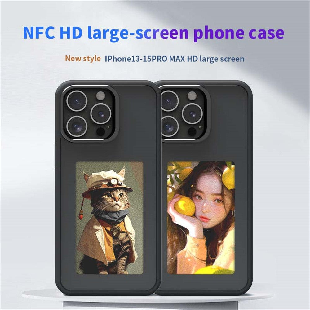 For iPhone 14 Pro Smart E-Ink Phone Case 4 Color HD 4 inch Display NFC DIY Customized Screen