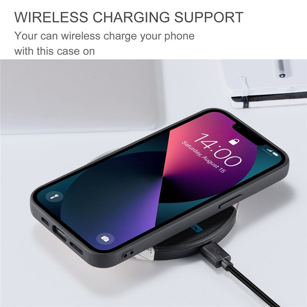 JEEHOOD For iPhone 14 Plus Wallet Phone Case Detachable 2-in-1 Leather Coated TPU Phone Case with Kickstand