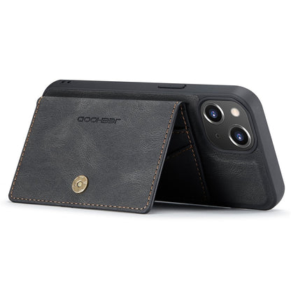 JEEHOOD For iPhone 14 Plus Wallet Phone Case Detachable 2-in-1 Leather Coated TPU Phone Case with Kickstand