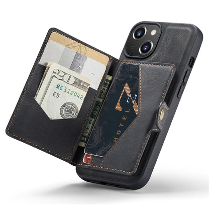 JEEHOOD For iPhone 14 Plus Wallet Phone Case Detachable 2-in-1 Leather Coated TPU Phone Case with Kickstand