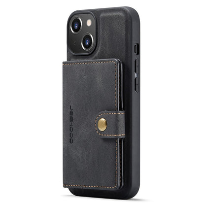 JEEHOOD For iPhone 14 Plus Wallet Phone Case Detachable 2-in-1 Leather Coated TPU Phone Case with Kickstand