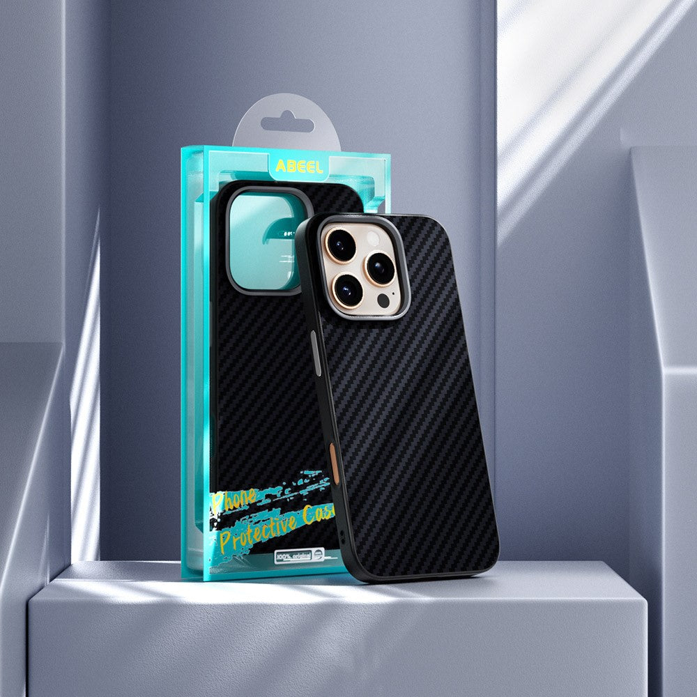 ABEEL For iPhone 14 Pro Case Compatible with MagSafe Carbon Fiber Texture Back Cover