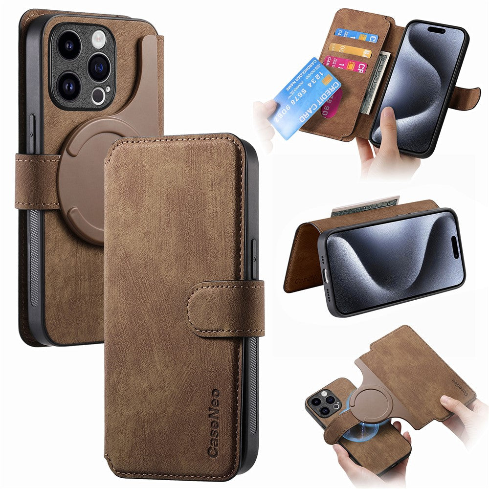 CASENEO MW-03 For iPhone 14 Pro Case with Detachable Wallet Leather+TPU Phone Cover