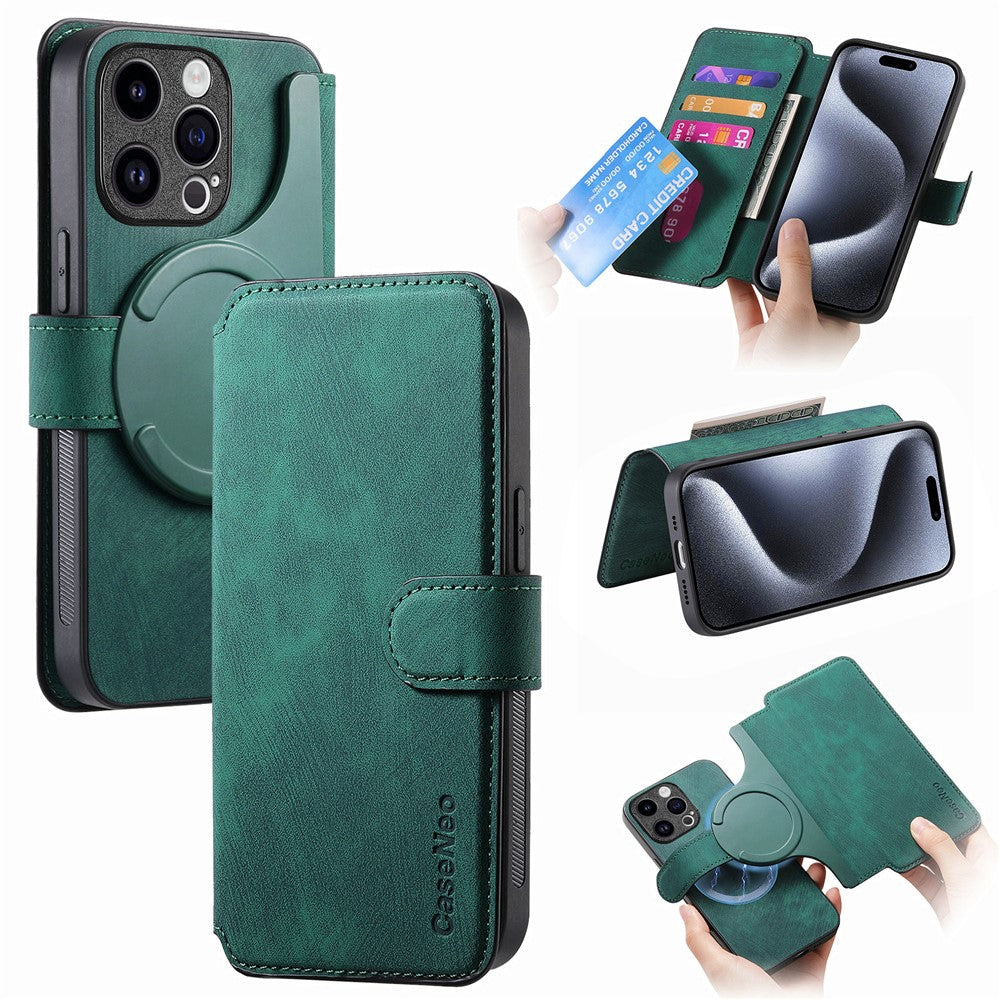 CASENEO MW-03 For iPhone 14 Pro Case with Detachable Wallet Leather+TPU Phone Cover