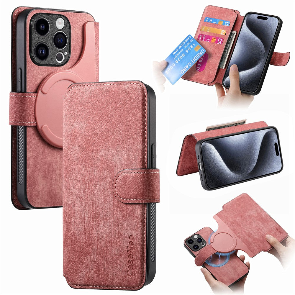 CASENEO MW-03 For iPhone 14 Pro Case with Detachable Wallet Leather+TPU Phone Cover
