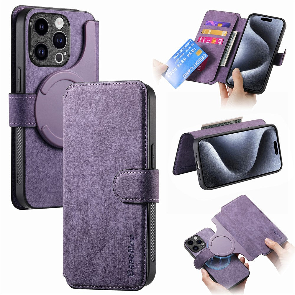 CASENEO MW-03 For iPhone 14 Pro Case with Detachable Wallet Leather+TPU Phone Cover