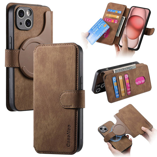 CASENEO MW-03 For iPhone 14 Plus Case with Detachable Wallet Leather+TPU Phone Cover