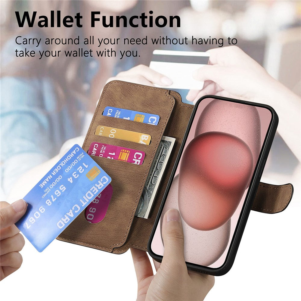 CASENEO MW-03 For iPhone 14 Plus Case with Detachable Wallet Leather+TPU Phone Cover