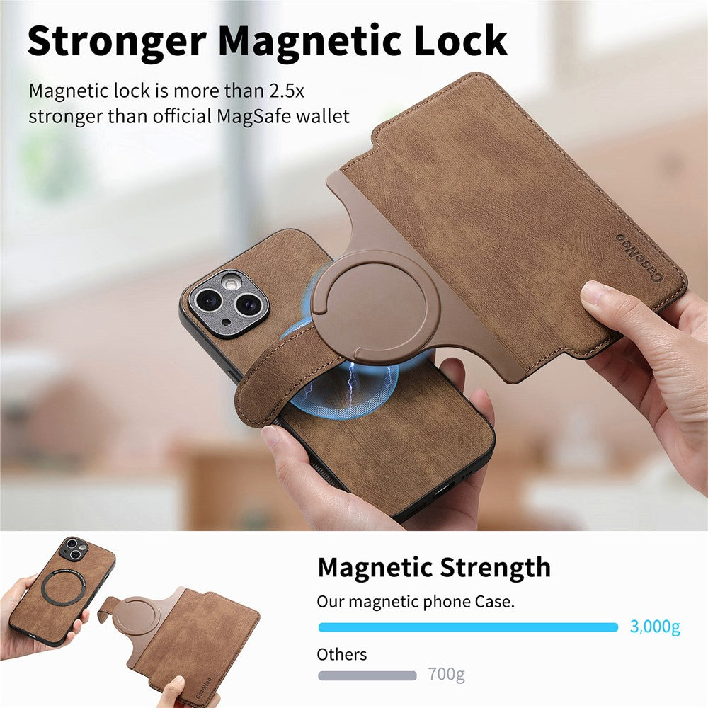 CASENEO MW-03 For iPhone 14 Plus Case with Detachable Wallet Leather+TPU Phone Cover
