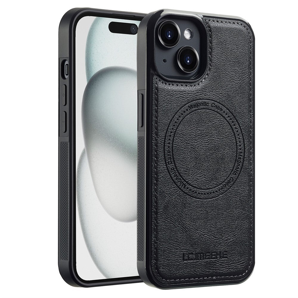 LC.IMEEKE For iPhone 14 Plus Magnetic Case Compatible with MagSafe Leather TPU Back Cover