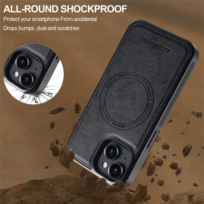 LC.IMEEKE For iPhone 14 Plus Magnetic Case Compatible with MagSafe Leather TPU Back Cover