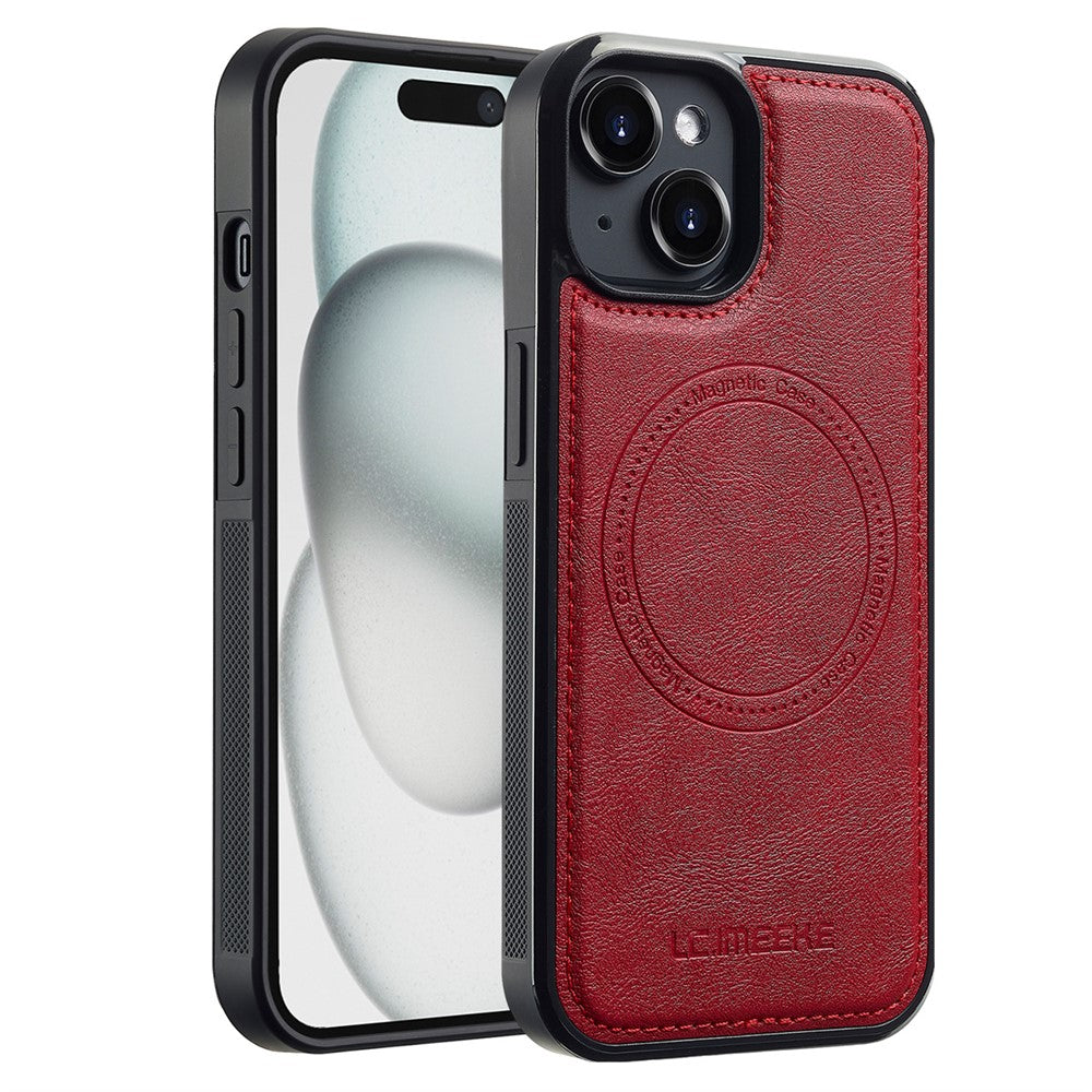 LC.IMEEKE For iPhone 14 Plus Magnetic Case Compatible with MagSafe Leather TPU Back Cover