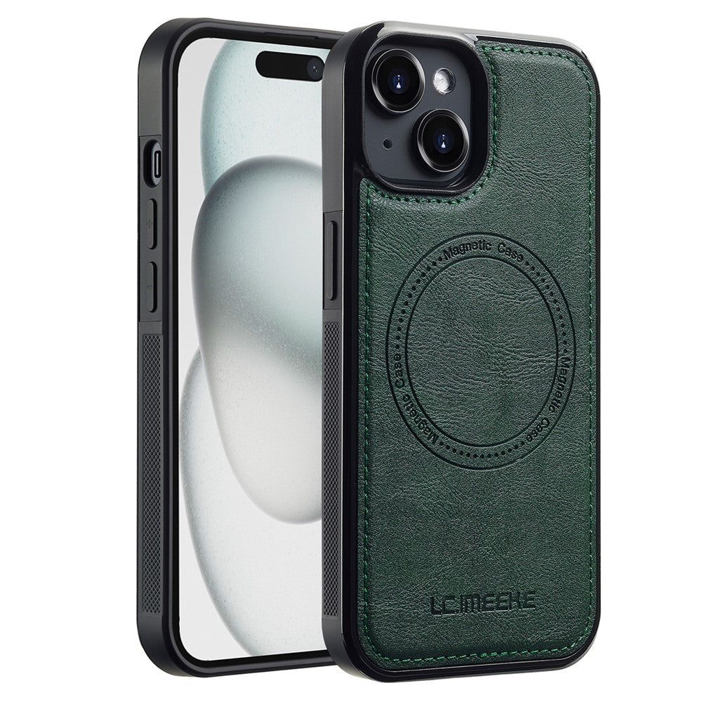 LC.IMEEKE For iPhone 14 Plus Magnetic Case Compatible with MagSafe Leather TPU Back Cover