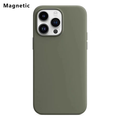 For iPhone 14 Pro Compatible with MagSafe Liquid Silicone Phone Back Cover (No Logo)