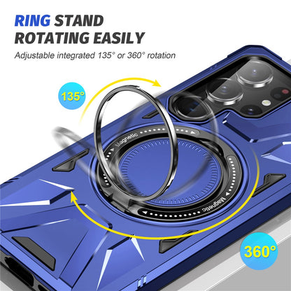 For Samsung Galaxy S25 Ultra Magnetic Case Kickstand TPU PC Phone Cover