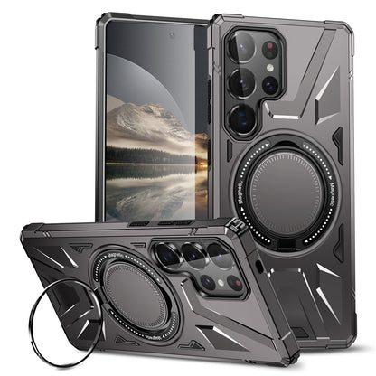 For Samsung Galaxy S25 Ultra Magnetic Case Kickstand TPU PC Phone Cover