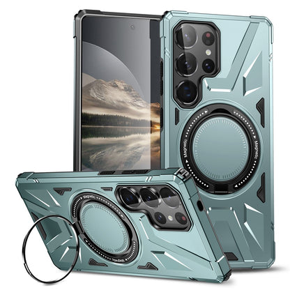 For Samsung Galaxy S25 Ultra Magnetic Case Kickstand TPU PC Phone Cover