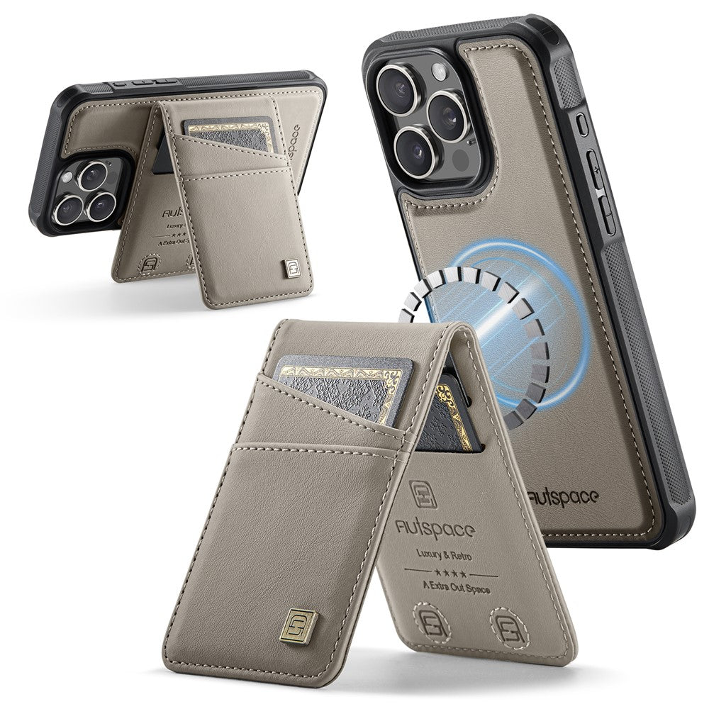 AUTSPACE For iPhone 14 Pro Case  A12 Leather Phone Case with Detachable Card Bag