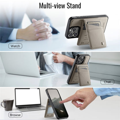 AUTSPACE For iPhone 14 Pro Case  A12 Leather Phone Case with Detachable Card Bag