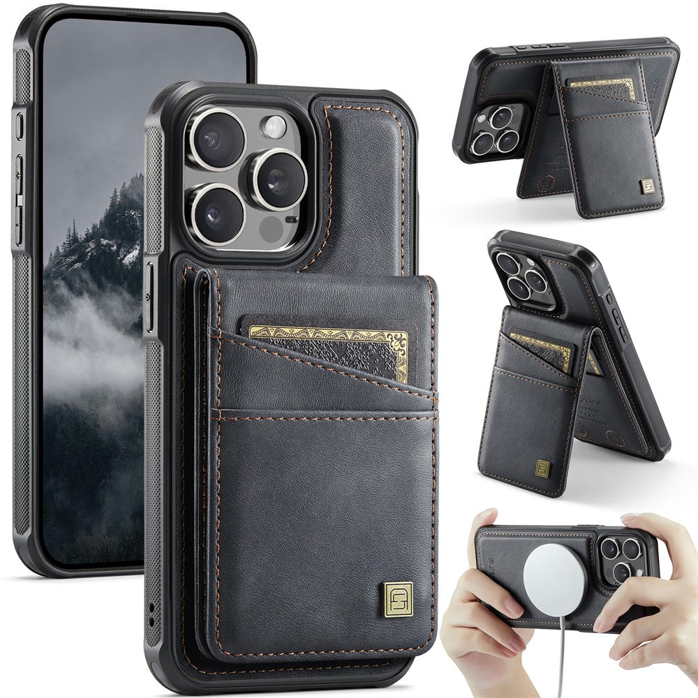 AUTSPACE For iPhone 14 Pro Case  A12 Leather Phone Case with Detachable Card Bag