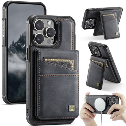 AUTSPACE For iPhone 14 Pro Case  A12 Leather Phone Case with Detachable Card Bag