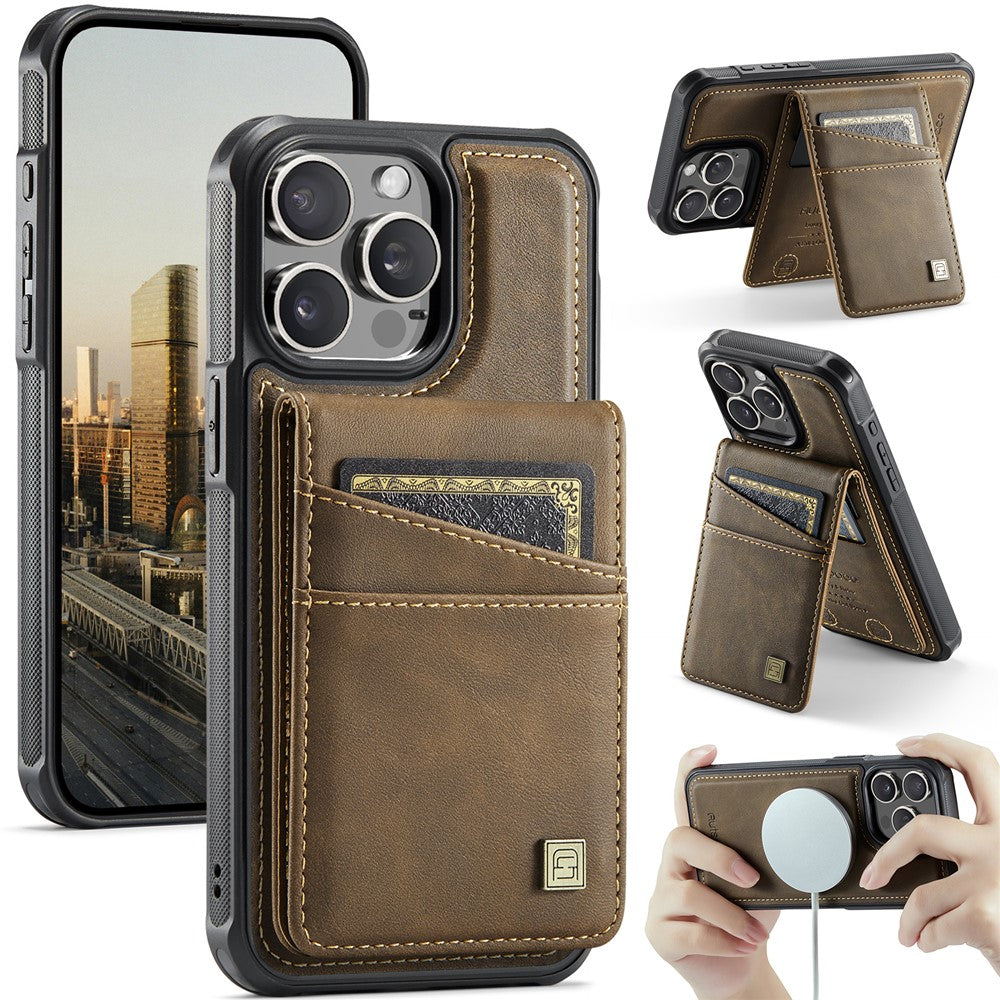 AUTSPACE For iPhone 14 Pro Case  A12 Leather Phone Case with Detachable Card Bag
