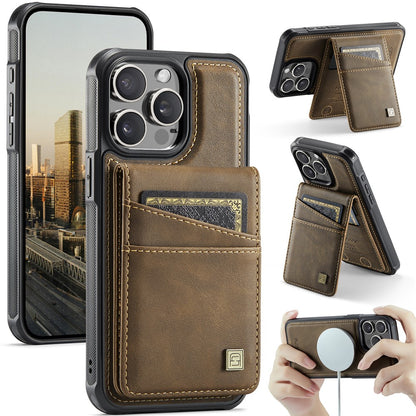 AUTSPACE For iPhone 14 Pro Case  A12 Leather Phone Case with Detachable Card Bag