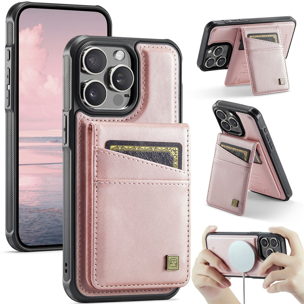 AUTSPACE For iPhone 14 Pro Case  A12 Leather Phone Case with Detachable Card Bag